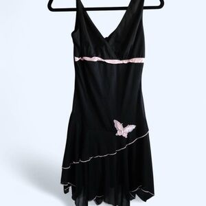 Y2K Dress with Pink Butterfly Accent